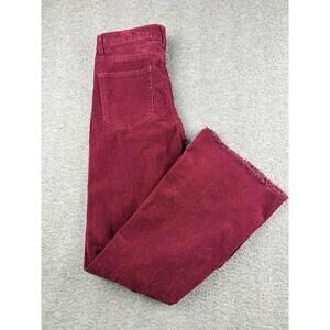 Celebrity Pink Women's 3/26 Corduroy Flare Jeans Burgundy Maroon High Rise
